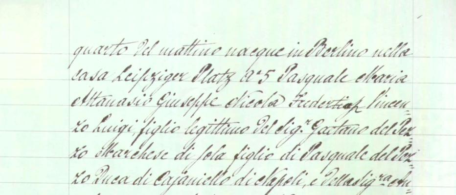 Accusation of birth abroad of Pasquale Del Pezzo