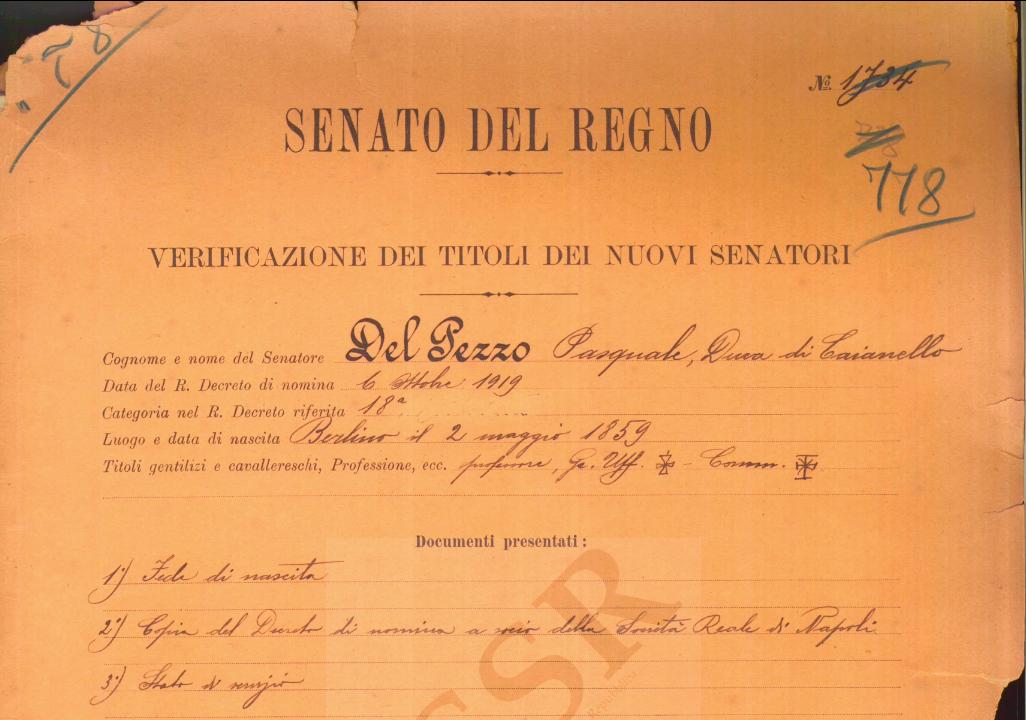 Nobility title verification for new senators